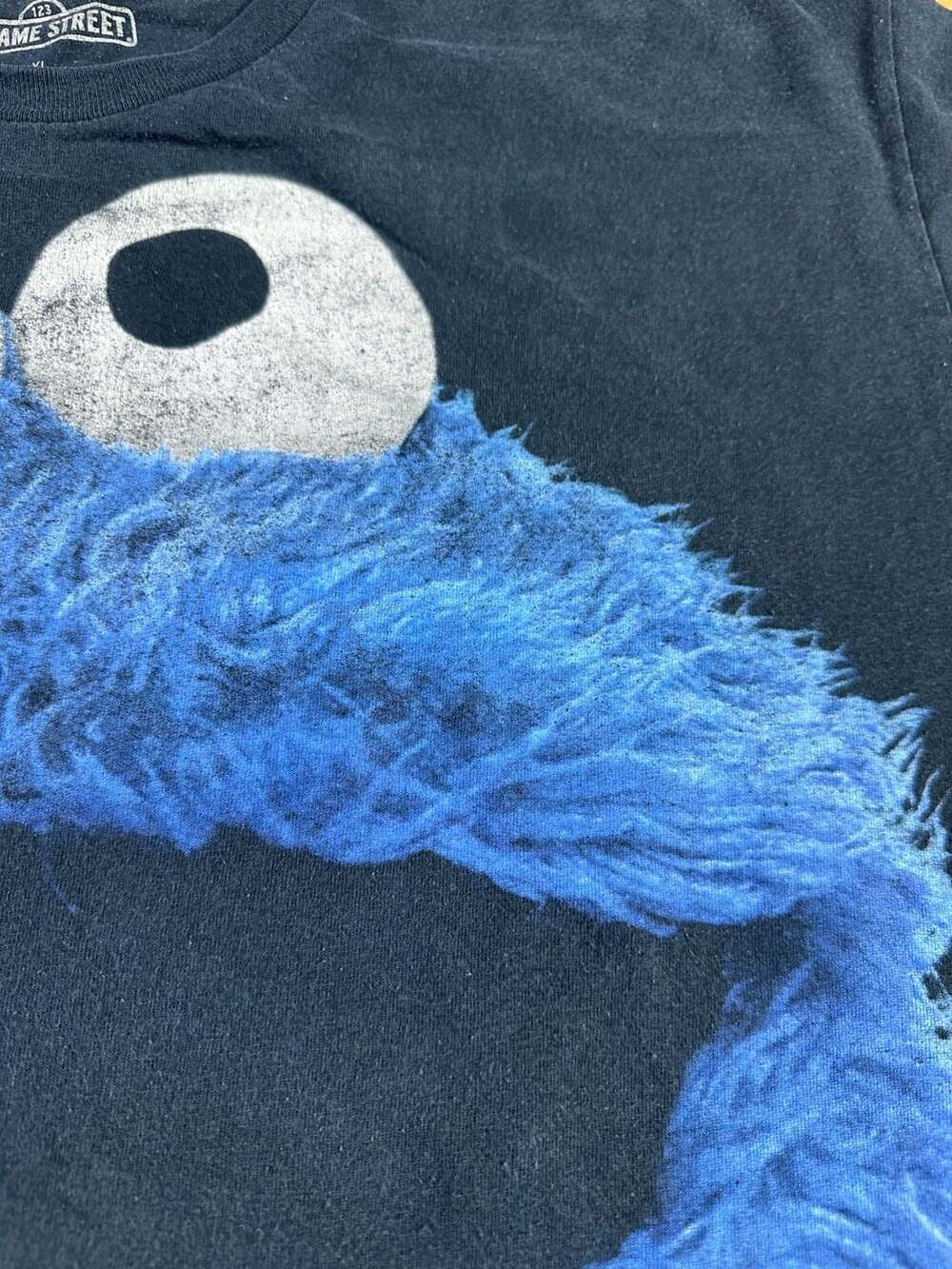 Sesame Street Cookie Monster Big Face Graphic Dark Blue T-Shirt Size XL - Picture 5 of 11
